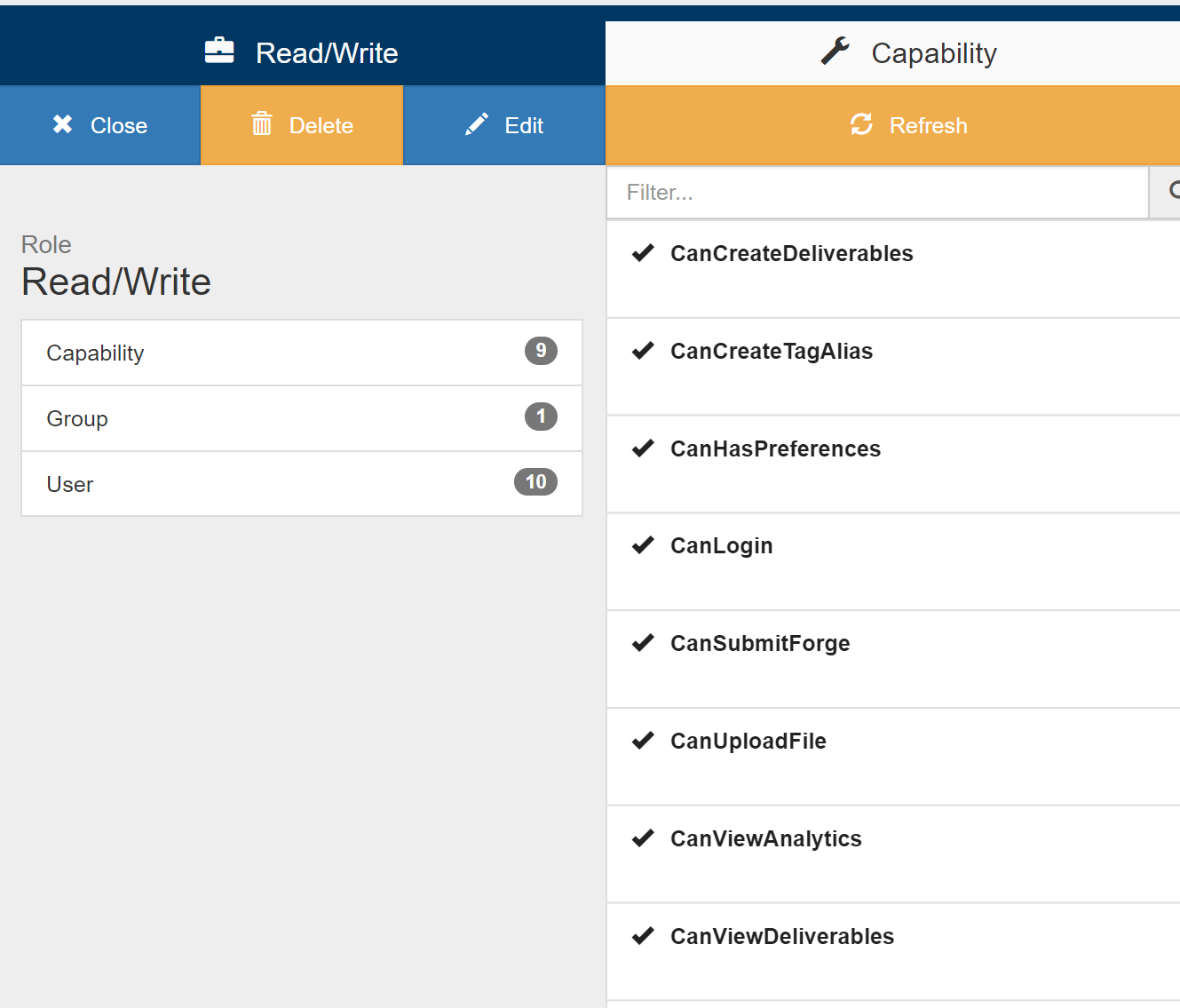 Adding capabilities to a role