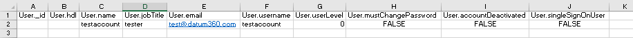 Example User bulk upload csv file